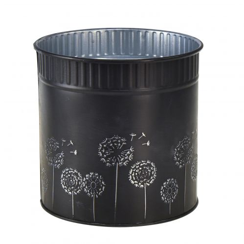 Übertopf Pusteblumen Blumentopf Schwarz Ø12,5cm H14cm