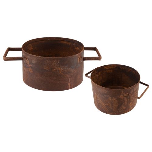 Floristik24 Übertopf Rost Metall Pflanztopf Ø19,5cm/26cm 2er-Set