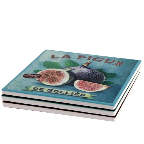 Floristik24 Untersetzer Keramik Motiv Obst Vintage 15x15cm 3St