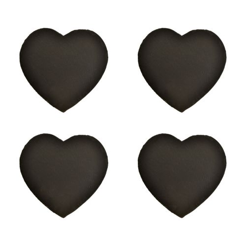 Valentinstag Schieferherz Deko Herz Schwarz B16cm 4 St