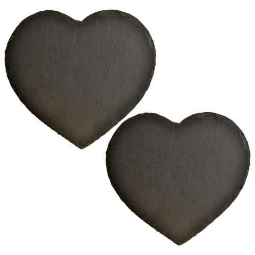 Valentinstag Schieferherz Deko Herz Schwarz 25cm 2 St