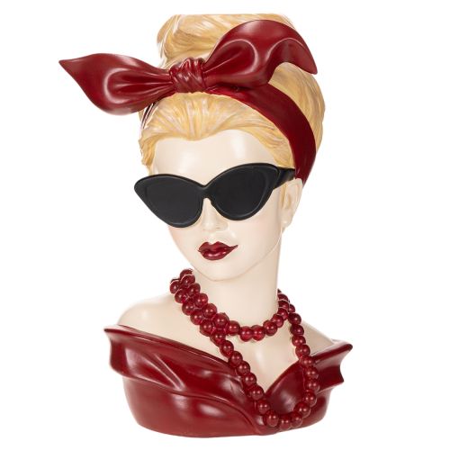 Kopfvase aus Polyresin, Frau