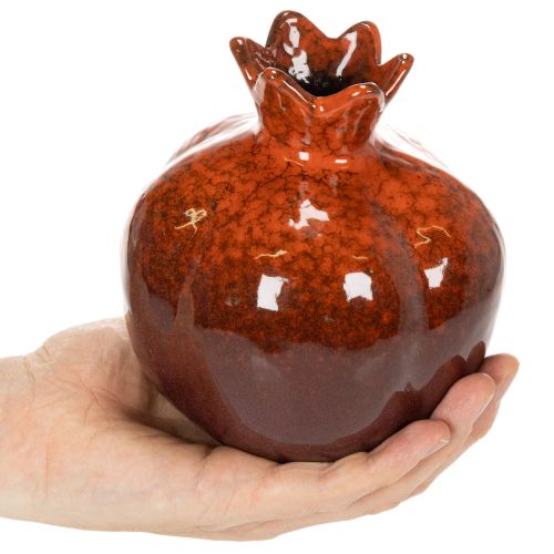 Keramik-Granatapfel Dekoration glänzend rot 14 cm | Floristik24.at