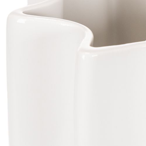 Keramikvase geriffelt 24 cm weiß für Trockenblumen | Floristik24.at