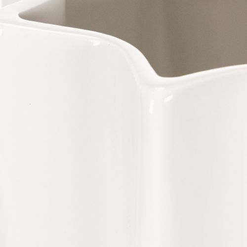 Blumenvase aus Keramik geriffelt Weiß 38cm | Floristik24.at