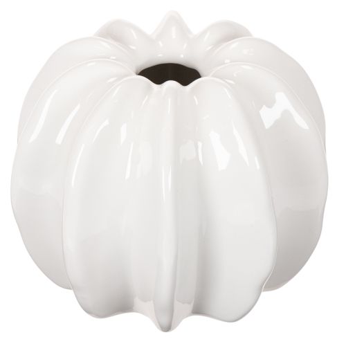 Kürbis-Keramikvase weiß 15cm Dekoration für Zuhause