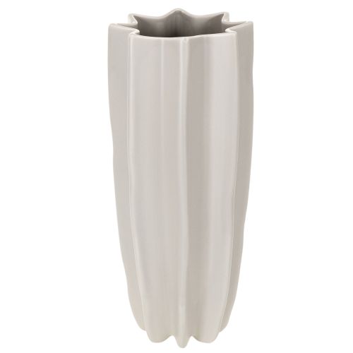 Keramikvase mit Rillenstruktur mattgrau 38 cm hoch für Trockenblumen bestellen | Floristik24.at