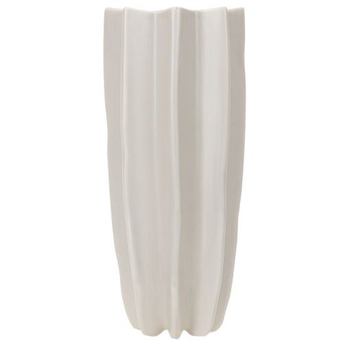 Keramikvase mit Rillenstruktur mattgrau 38 cm hoch für Trockenblumen | Floristik24.at