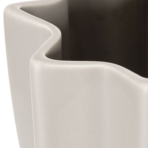 Keramikvase mit Rillenstruktur mattgrau 38 cm hoch für Trockenblumen | Floristik24.at