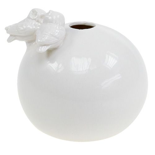 Vase mit Eulen Ø11,5cm Weiß Vase mit Eulen Ø11,5cm Weiß