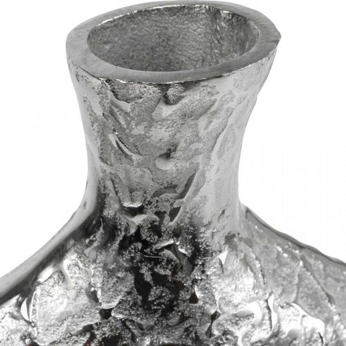 Artikel Deko Vase Metall Gehämmert Blumenvase Silber 24x8x27cm
