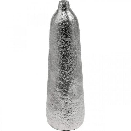 Artikel Deko Vase Metall Gehämmert Blumenvase Silber Ø9,5cm H32cm