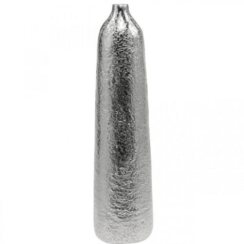 Artikel Deko Vase Metall Gehämmert Blumenvase Silber Ø9,5cm H41cm