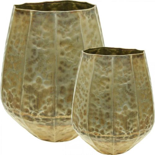 Deko Vase Metall Vase Vintage Messing Ø43/30cm 2er-Set