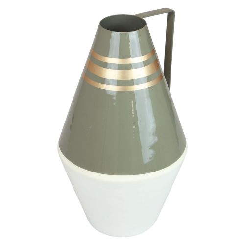 Artikel Vase Metall Henkel Grau/Creme/Gold Vintage Ø19cm H31cm