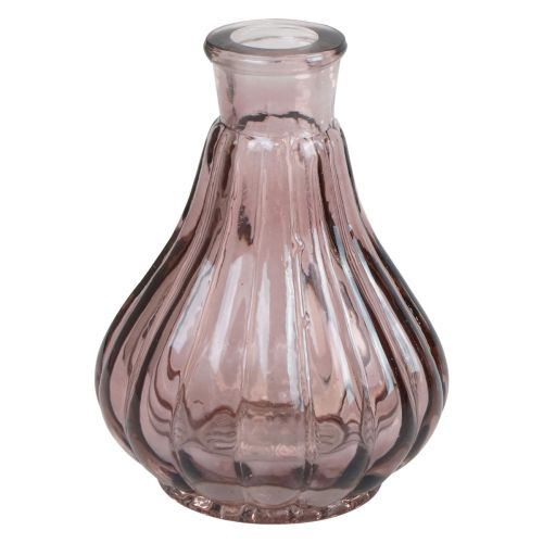 Floristik24 Vase Rosa Glasvase bauchig Dekovase Glas Ø8,5cm H11,5cm