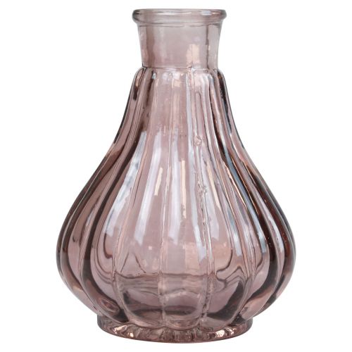 Floristik24 Vase Rosa Glasvase bauchig Dekovase Glas Ø8,5cm H11,5cm