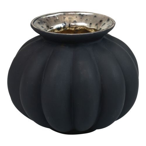 Floristik24 Vase Schwarz Glasvase bauchig Dekovase Glas Ø11cm H9cm