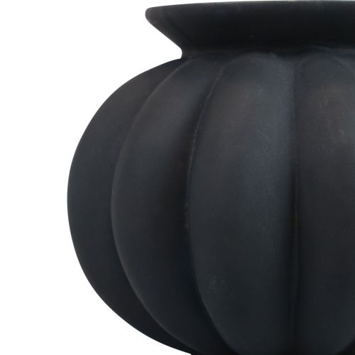 Artikel Vase Schwarz Glasvase bauchig Dekovase Glas Ø11cm H9cm