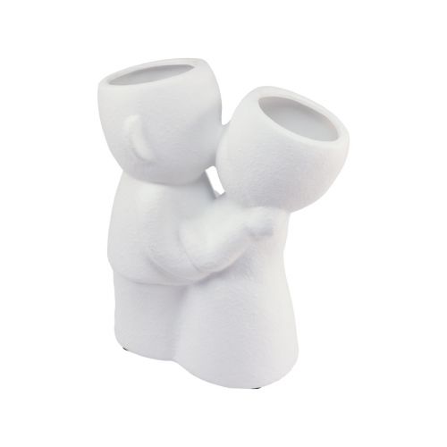 Floristik24 Vase Weiß Doppelvase Küssendes Paar Keramik H23,5cm