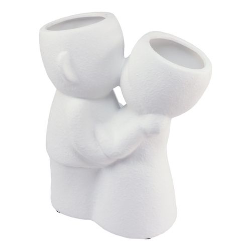 Floristik24 Vase Weiß Küssendes Paar Doppelvase Keramik H29cm