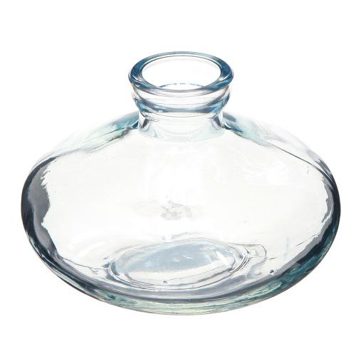Vasen Bauchig Flach Glas Deko Vasen Blau Ø9cm H6cm 6 St