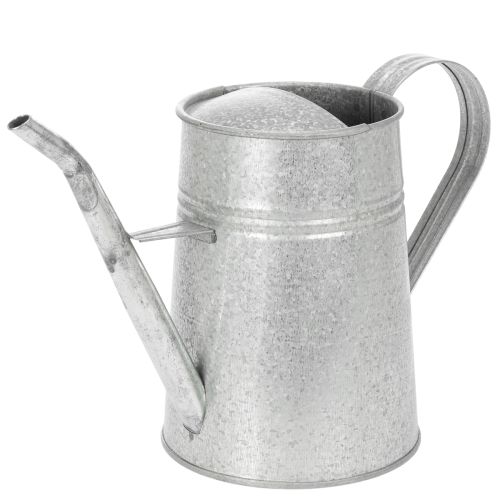 Verzinkte Gießkanne aus Metall 1,7L Grau H23cm für Blumendekoration und Pflanzgefäße
