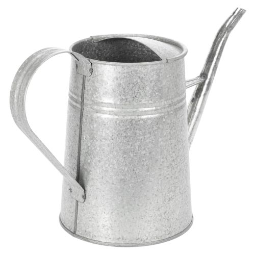 Verzinkte Gießkanne aus Metall 1,7L Grau H23cm für Blumendekoration und Pflanzgefäße | Floristik24.at