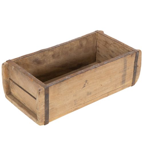 Vintage Holzkiste Pflanzkasten 30cm Natur Holz mit Metallbändern bestellen | Floristik24.at