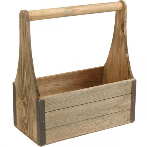 Floristik24 Vintage Holzkiste zum Bepflanzen Werkzeugkasten Pflanzkasten 28×14×31cm