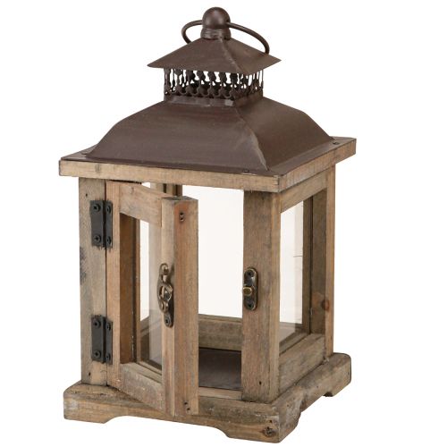 Artikel Vintage Laterne Dunkelbraun Holzlaterne 15×15cm H26cm
