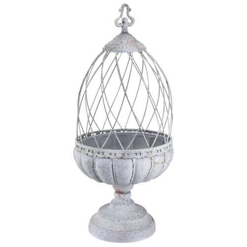 Artikel Vintage Pokalschale Metall Deko Vogelkäfig Grau 26×61cm