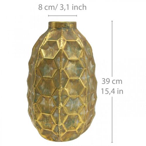 Artikel Vintage Vase Gold Blumenvase Vase Wabenoptik Ø23cm H39cm