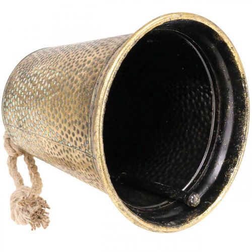 Floristik24 Deko Glocke Metall Messing Fingerhut Vintage Ø25cm H34cm
