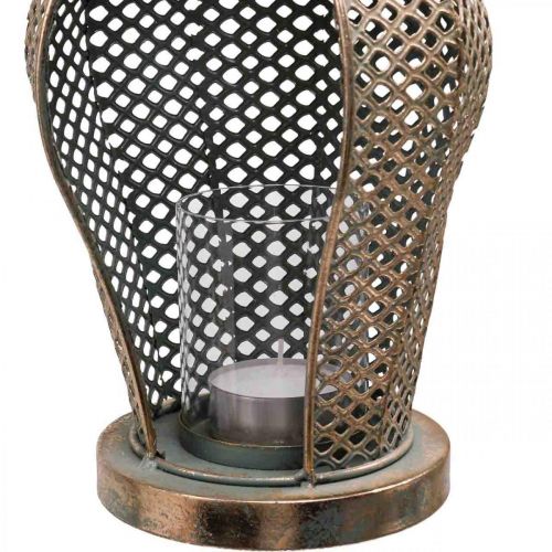 Floristik24 Vintage Laterne Eule Gartenlaterne Teelichthalter Gold H29cm