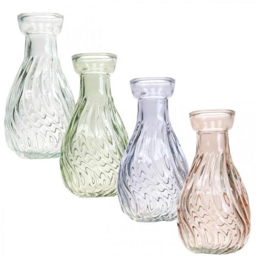 Vintage Vase Klein Blumenvasen Farbig Ø11cm H6cm 4St