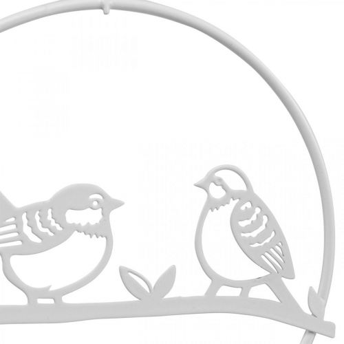 Floristik24 Vogel Deko Fensterdeko Frühling, Metall Weiß Ø12cm 4St