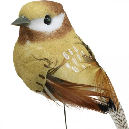 Floristik24 Frühling, Vogel am Draht, Dekovögel Naturfarben H7,5cm 12St