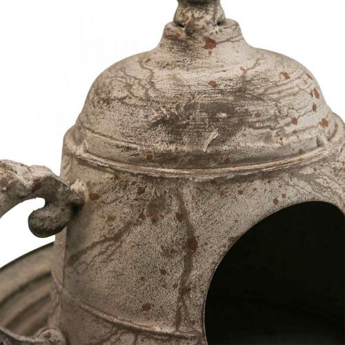 Deko Vogelhaus Vintage Deko Kanne Metall zum Hängen H51cm