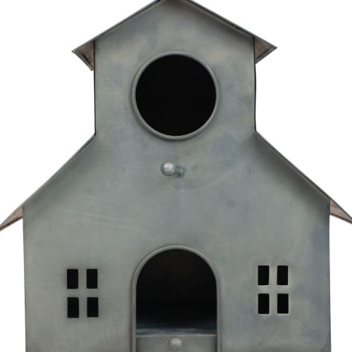 Artikel Vogelhaus zum Aufhängen Metall Grau 2-stöckig 24x15x26cm