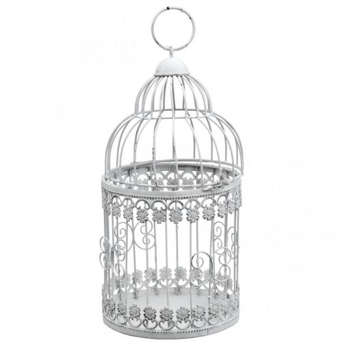 Floristik24 Vogelkäfig zum Hängen Deko-Voliere Shabby Weiß H31,5cm