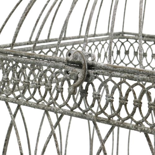 Floristik24 Vogelvoliere Vintage eckig Grau 21/17cm 2St