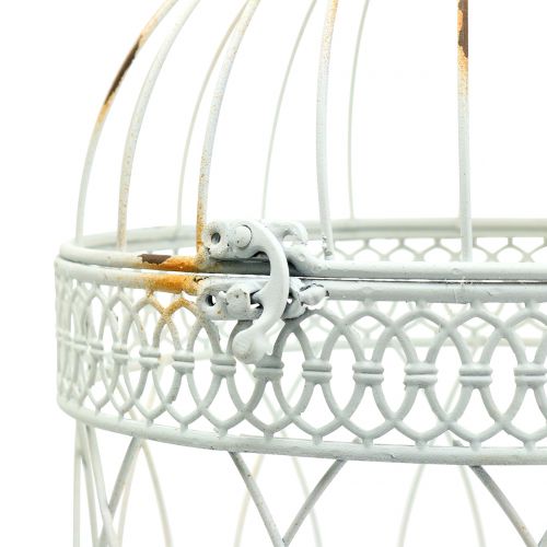 Floristik24 Vogelvoliere Vintage rund Weiß Ø22/18cm 2St