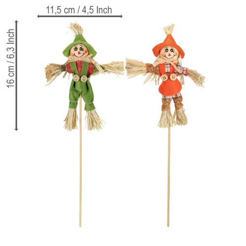 Artikel Vogelscheuche Blumenstecker Grün Orange H16cm 16 St
