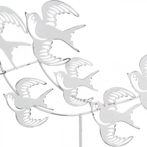 Schwalben, Tischschmuck, Vogeldeko zum Stellen Weiß, Naturfarben Shabby Chic H33,5cm B32,5cm