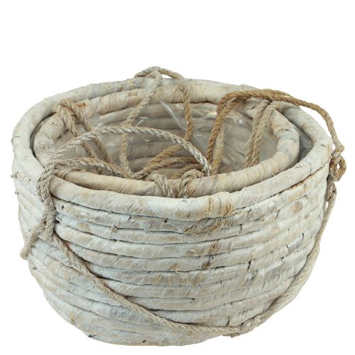 Artikel Korb zum Hängen Wasserhyazinthe Weiß 25/31cm 2er-Set