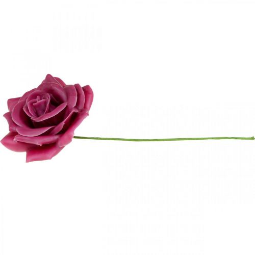 Floristik24 Wachsrosen Deko Rosen Wachs Pink Ø8cm 12 St