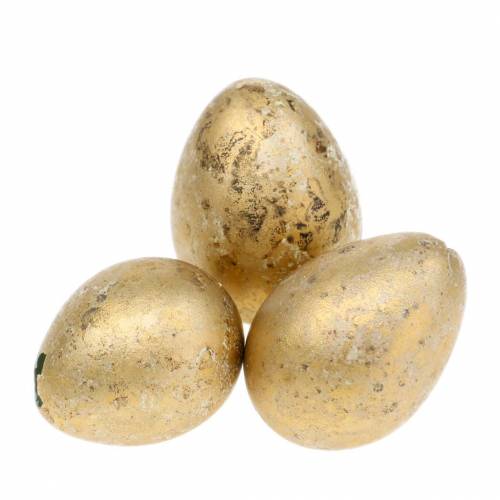 Floristik24 Wachtelei als Deko Leer Gold 3cm 50 St
