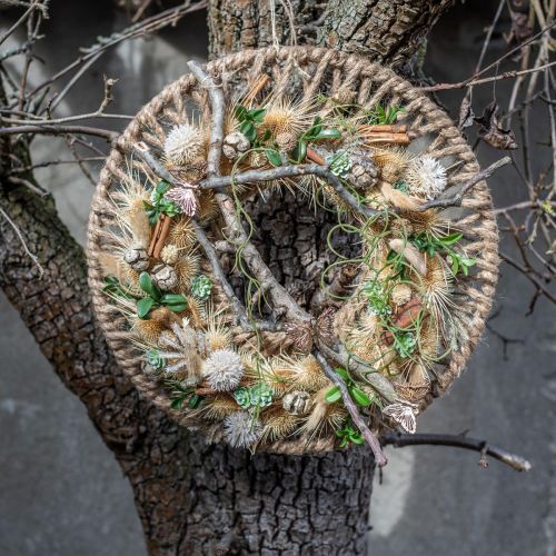 Floristik24 Wanddeko Boho Style, Dekoring Juteband Ø38cm