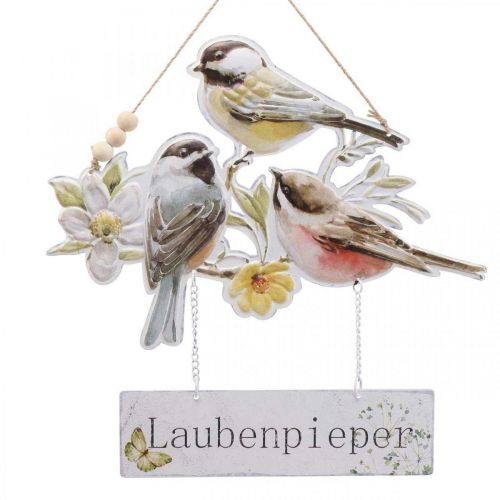 Floristik24 Wanddeko Frühling, Hängedeko, Vogel Deko 32,5×33,5cm